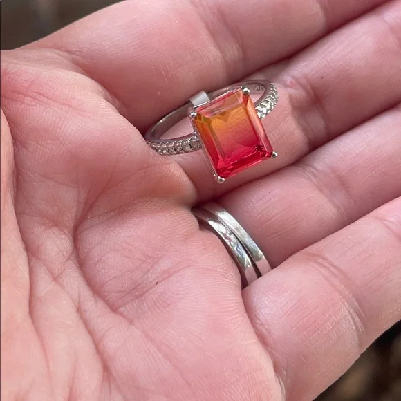 NWT Elegant Sunfire Doublet Quartz Ring size 6 - Picture 4 of 7